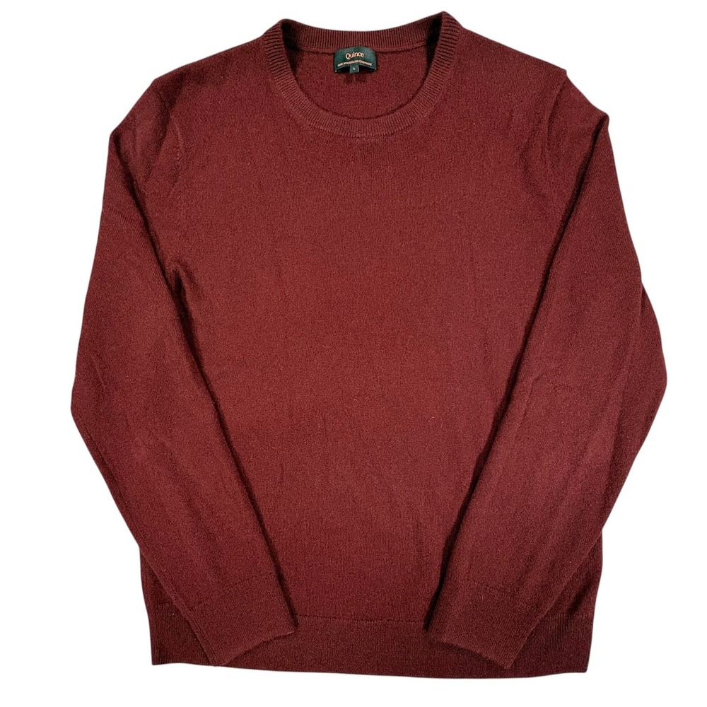 Quince Mongolian Cashmere Crewneck Sweater Mens Large Burgundy Red Wool